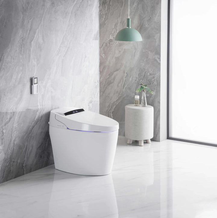 Tankless Smart Bidet Toilet - Intelligent Hygiene, Heated Seat, and Warm Air Dryer