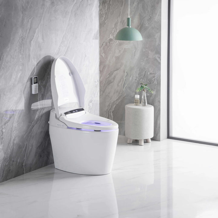 Tankless Smart Bidet Toilet - Intelligent Hygiene, Heated Seat, and Warm Air Dryer