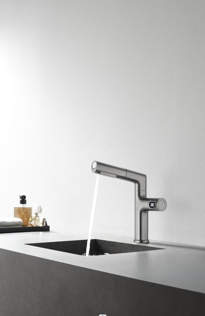 Smart Flow: Orbit – 360° Digital Pull-Out Faucet