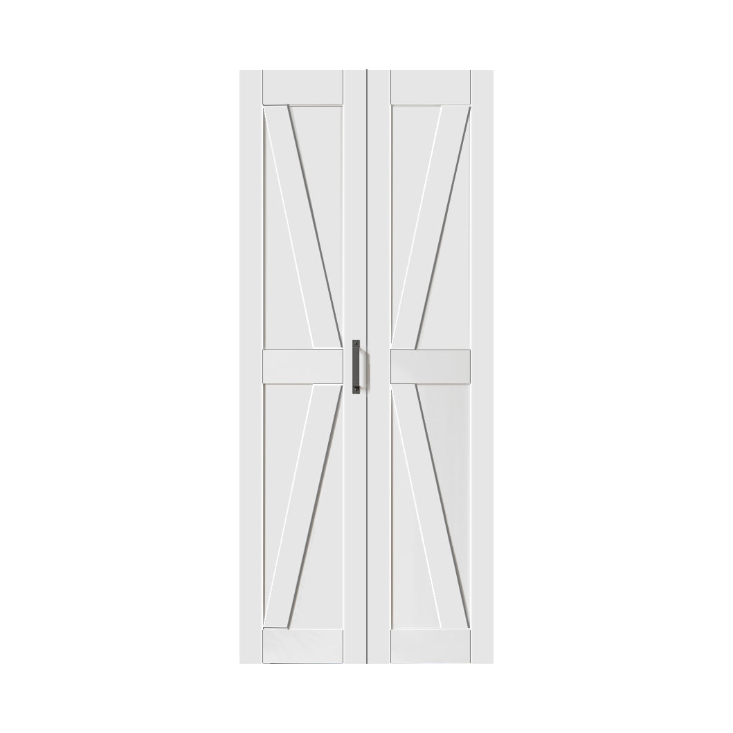 WPC Barn Door-VTS-P-27502-3684(36*84*1-9/16inch, Double Bifold Door, K Frame, WPC Board + PVC Skin + Foam Core))
