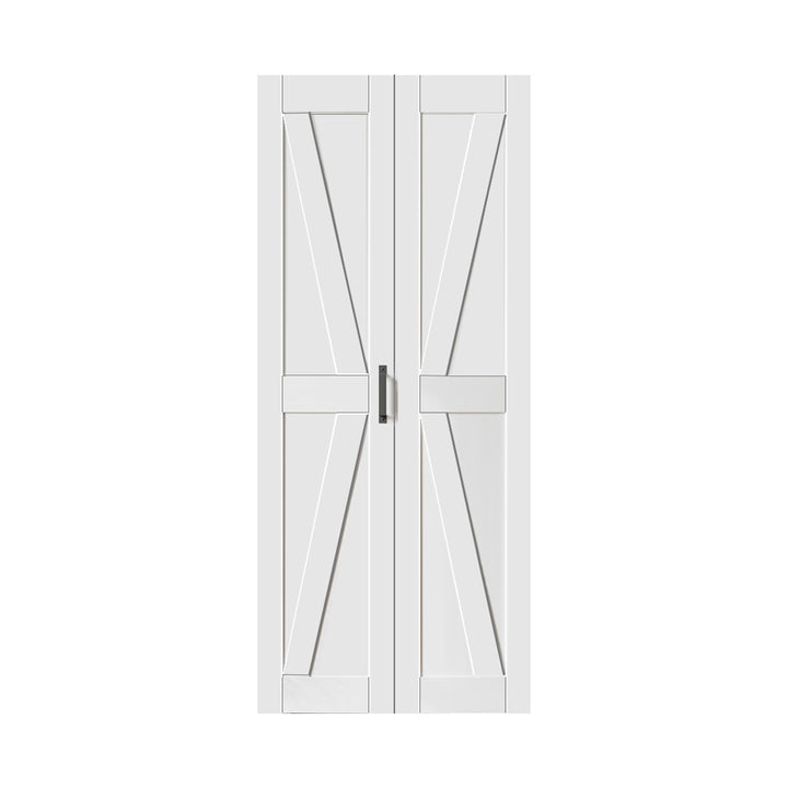 WPC Barn Door-VTS-P-27502-3684(36*84*1-9/16inch, Double Bifold Door, K Frame, WPC Board + PVC Skin + Foam Core))