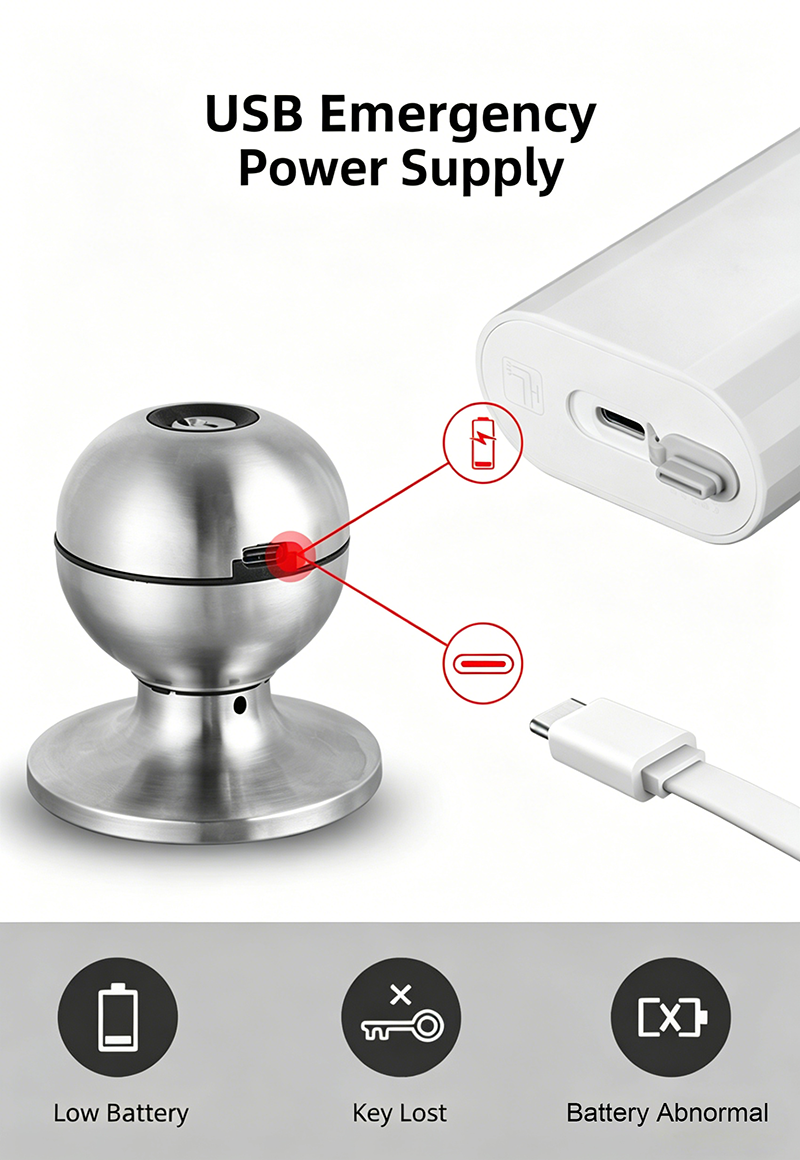 Biometric Smart Door Knob with Fingerprint & App Control