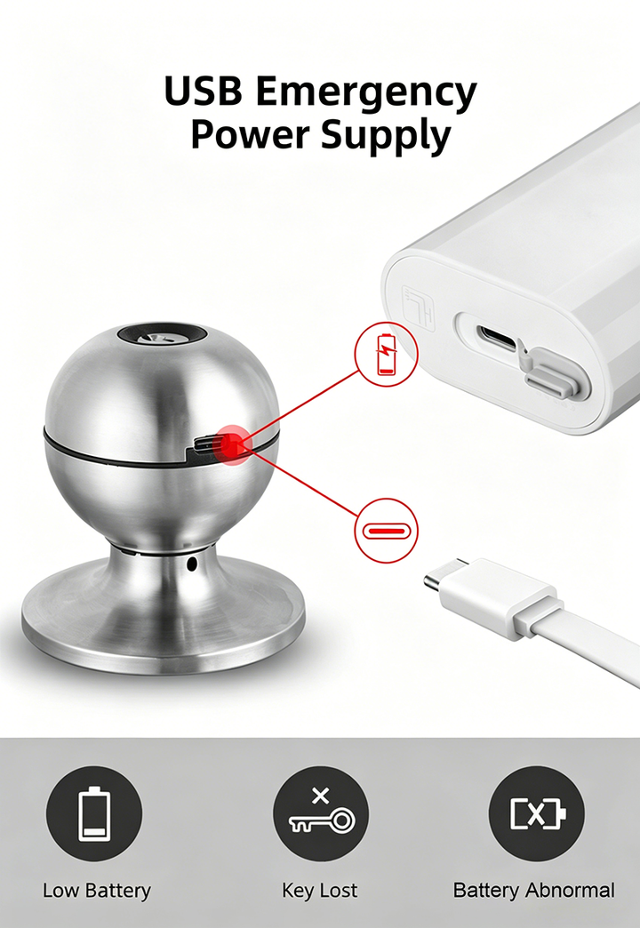 Biometric Smart Door Knob with Fingerprint & App Control