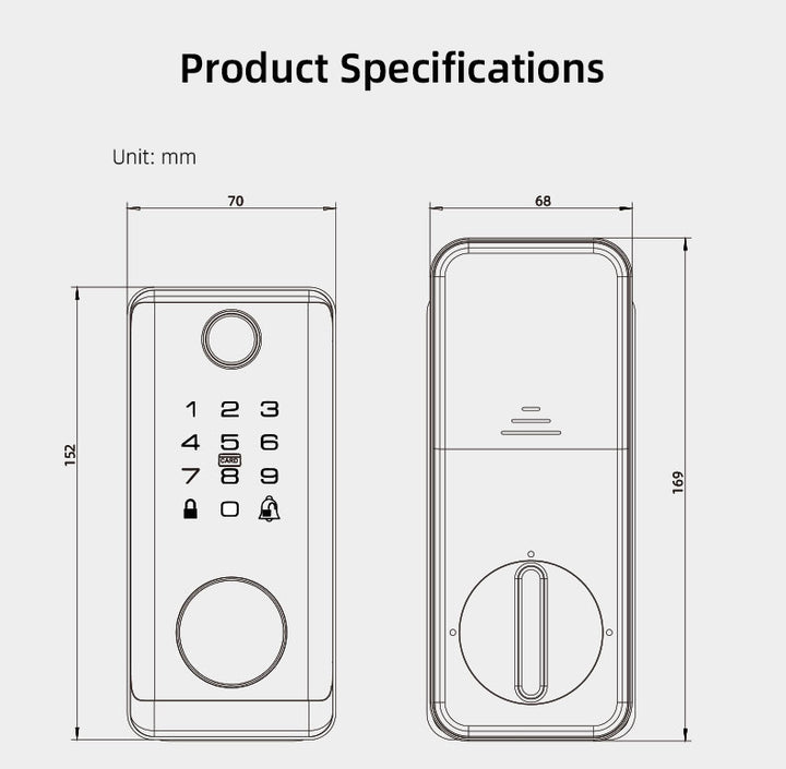 Smart Deadbolt Lock, 5-in-1 Keyless Entry Door Lock with Fingerprint & Keypad, Tuya WiFi Optional, Electronic Deadbolt for Front Door, Home, Apartment, Airbnb, Easy Install, Black