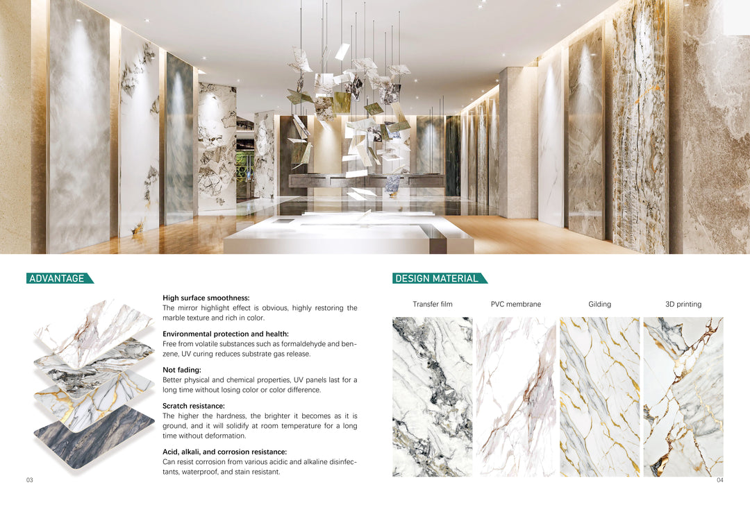 6PC Majestic Marble finish 4x2ft SPC Wall Panel | Easy Glue-On Install | Fireproof, Waterproof & Eco-Friendly