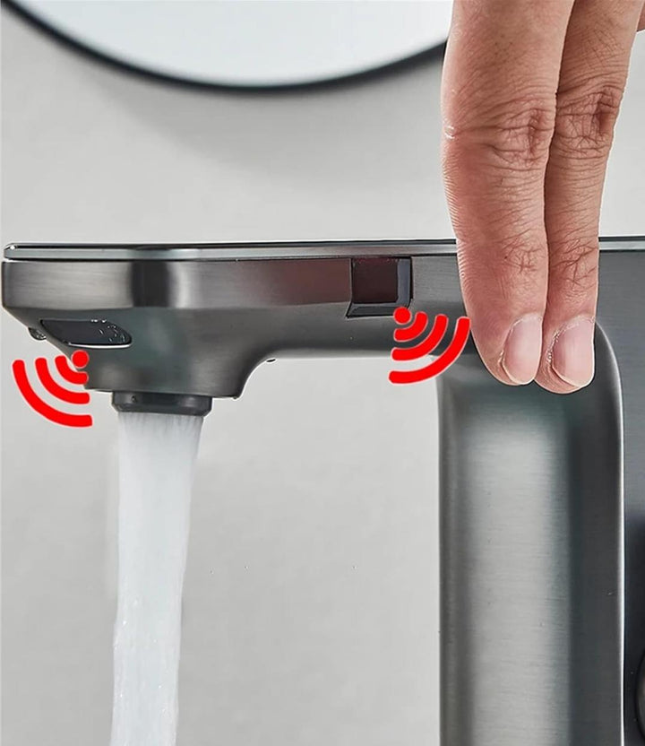 Smart Flow: Verra – Chrome Glass-Top Intelligent Faucet with Infrared Sensor & Temperature Display