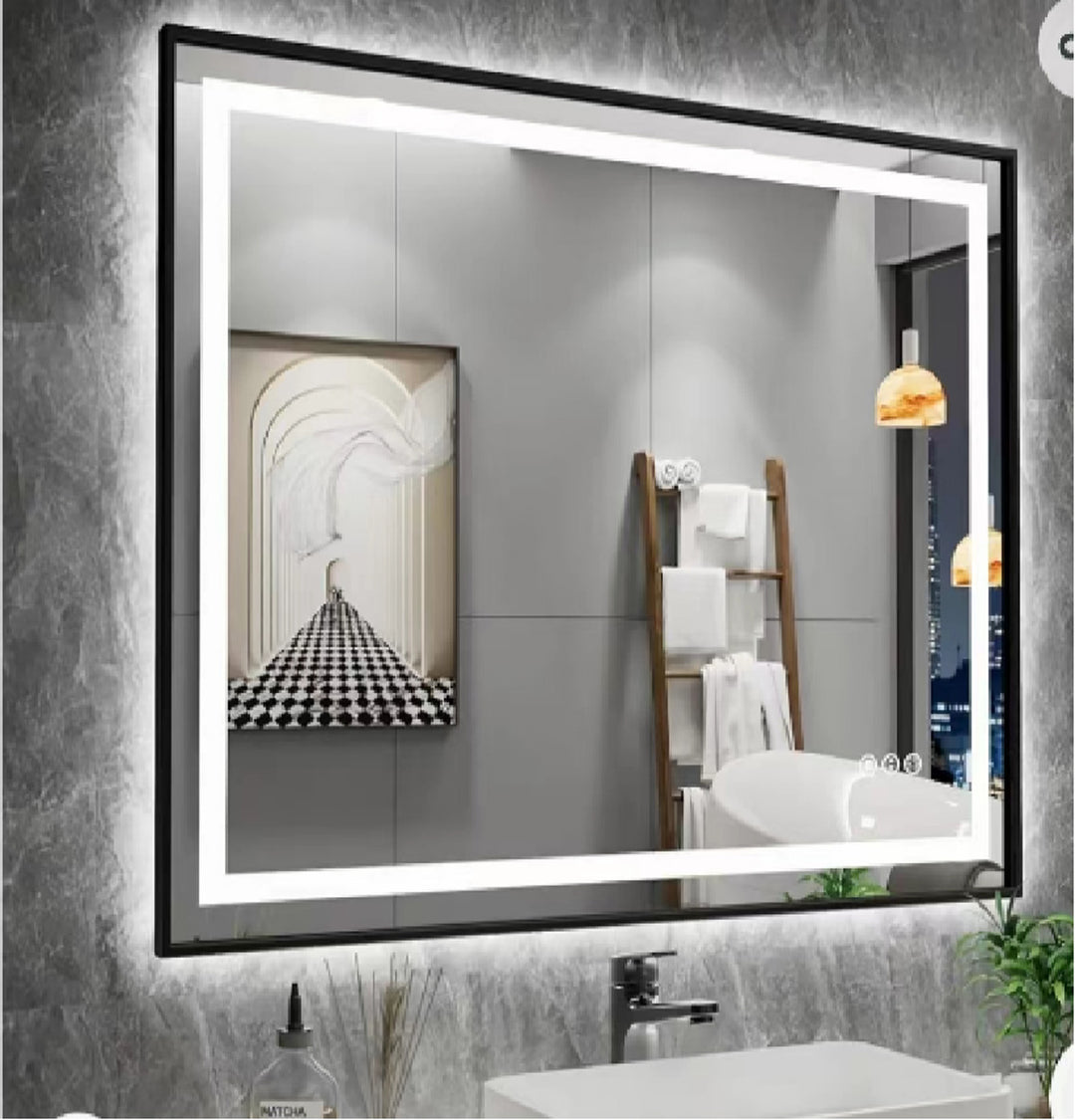 LumiTrack – Smart Memory LED Mirror with Black Frame