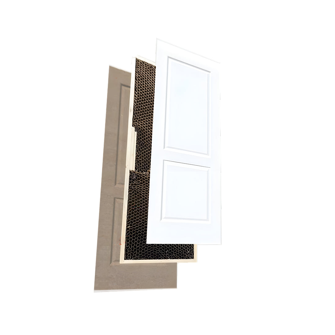 MDF Slab Door Leaf - VTS-M-28306-3280 (32*80*1-3/8inch, Assembled, 2 Panel, MDF + Engineered Wood Core, Primed)