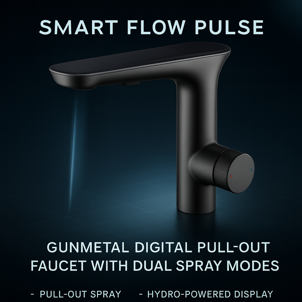 Smart Flow: Pulse – Hydro-Powered Digital Pull-Out Faucet