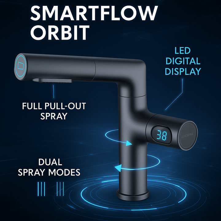 Smart Flow: Orbit – 360° Digital Pull-Out Faucet