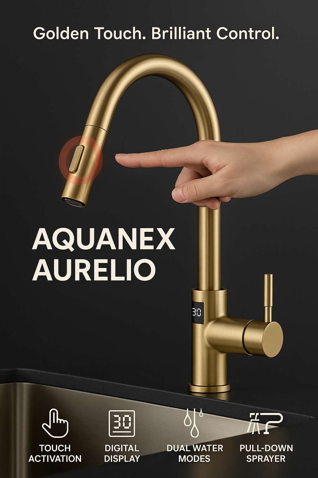 AquaNex: Aurelio-Golden Touch. Brilliant Control.