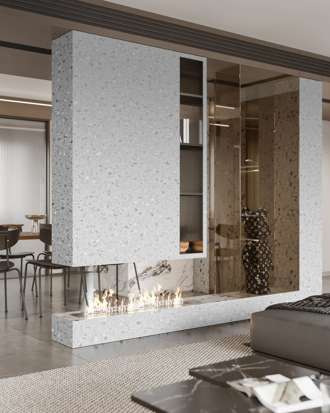 6PC Majestic Marble finish 4x2ft SPC Wall Panel | Easy Glue-On Install | Fireproof, Waterproof & Eco-Friendly