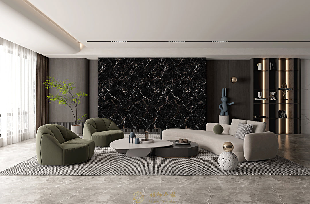 6PC Majestic Marble finish 4x2ft SPC Wall Panel | Easy Glue-On Install | Fireproof, Waterproof & Eco-Friendly