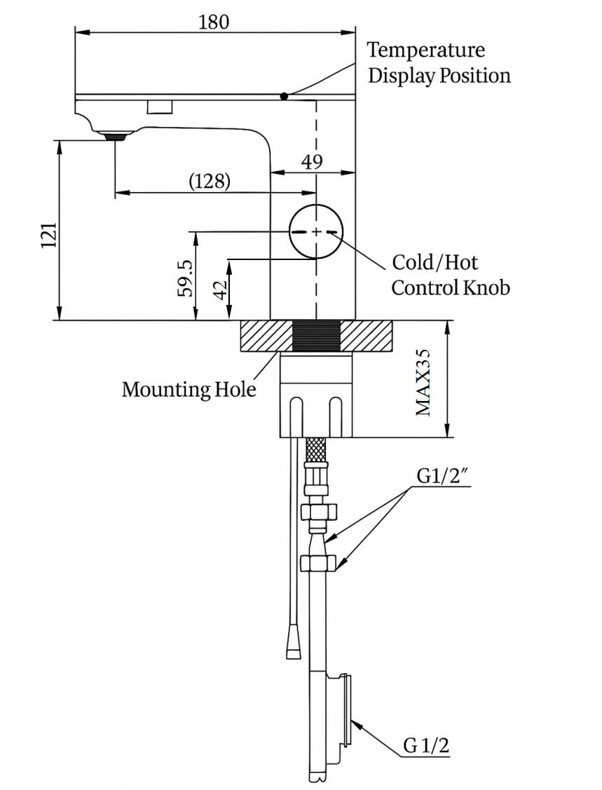 Smart Flow: Verra – Chrome Glass-Top Intelligent Faucet with Infrared Sensor & Temperature Display