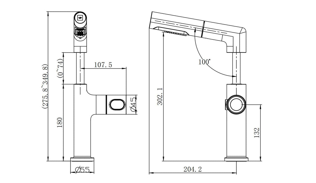 Smart Flow: Orbit – 360° Digital Pull-Out Faucet