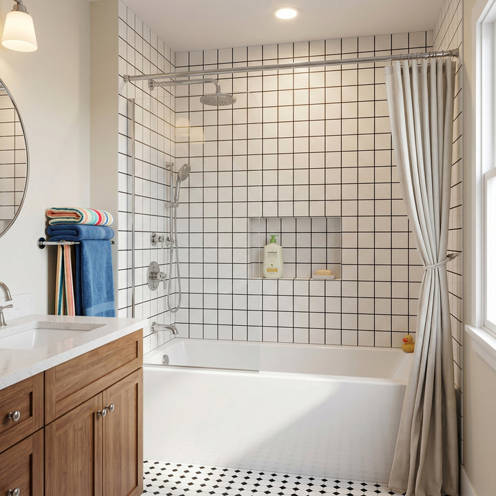 VEYRA 24" x 48" Interlocking Wall Panels, Waterproof Lightweight Ceramic Tiles for Bathroom & Shower, Grout-Free Click-Lock Accent Wall Panel, DIY Friendly (8mm Thick) WBG01