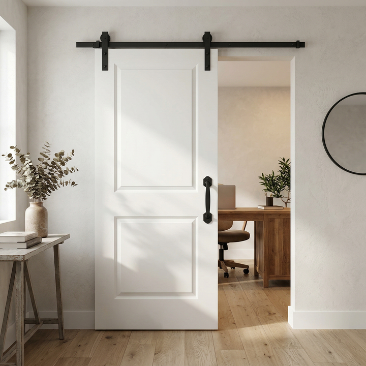 WPC Barn Door-VTS-W-27705-3684(36*84*1-9/16inch, Single Molded door, 2 Panel, WPC Board + PVC Skin + Foam Core))
