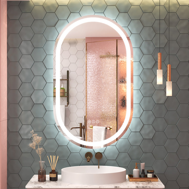 LumiLoop – Frameless Capsule-Shaped Smart LED Mirror with Memory Function