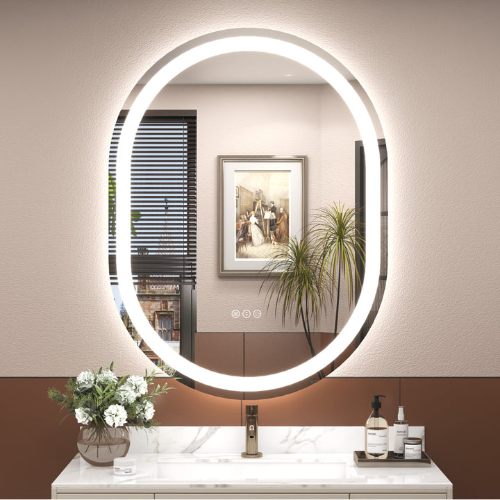 LumiLoop – Frameless Capsule-Shaped Smart LED Mirror with Memory Function