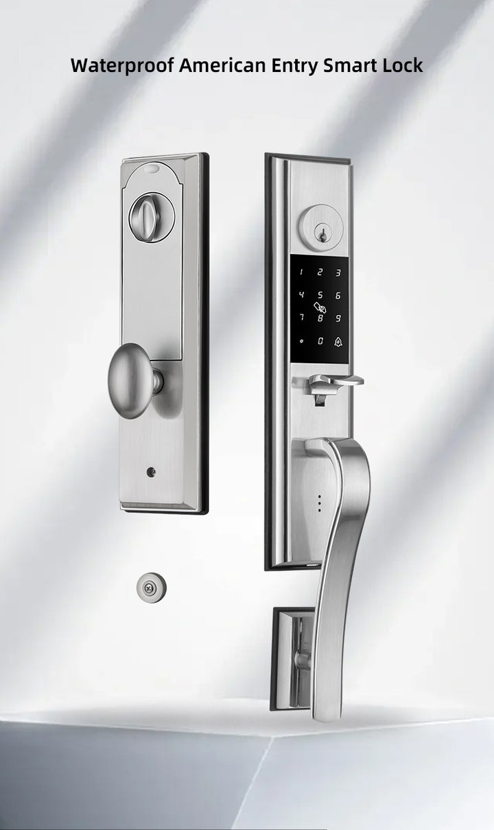 Smart Lock Front Door, IP65 Waterproof WiFi Deadbolt Lock with Fingerprint/APP/Code/Key, Multi-User Access for Home & Garage