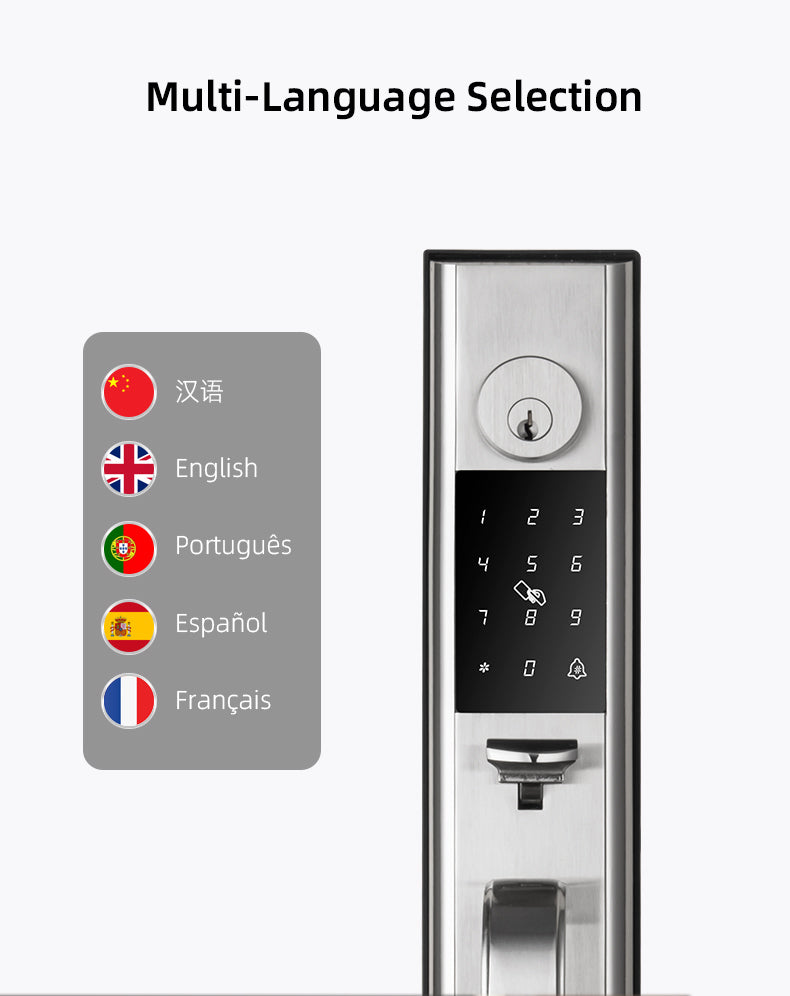 Smart Lock Front Door, IP65 Waterproof WiFi Deadbolt Lock with Fingerprint/APP/Code/Key, Multi-User Access for Home & Garage