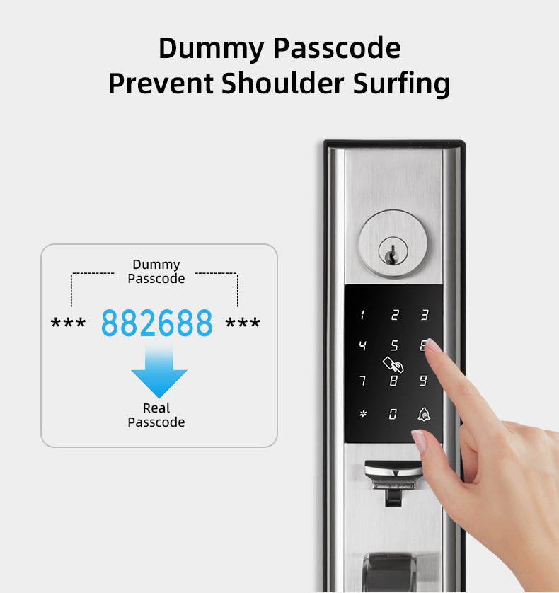 Smart Lock Front Door, IP65 Waterproof WiFi Deadbolt Lock with Fingerprint/APP/Code/Key, Multi-User Access for Home & Garage
