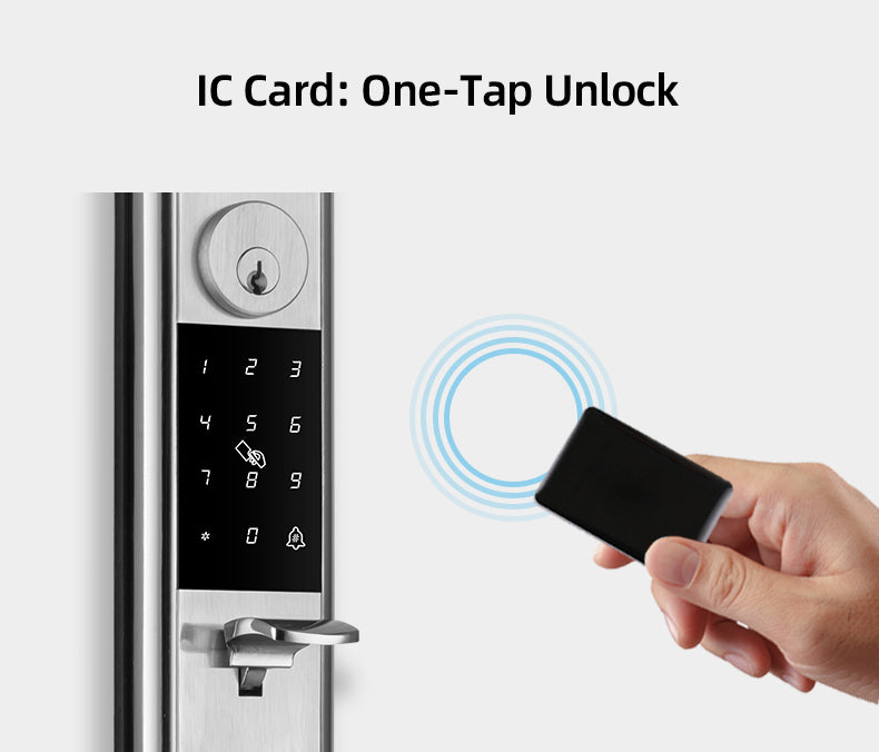 Smart Lock Front Door, IP65 Waterproof WiFi Deadbolt Lock with Fingerprint/APP/Code/Key, Multi-User Access for Home & Garage
