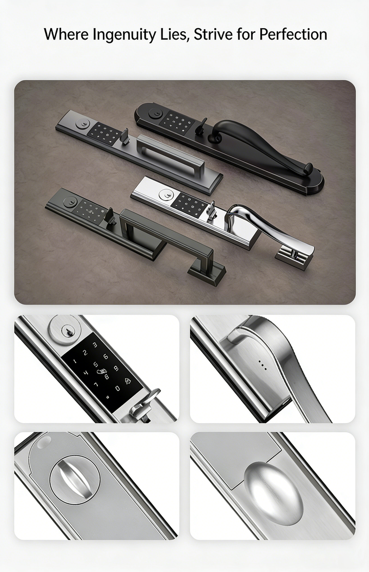 Smart Lock Front Door, IP65 Waterproof WiFi Deadbolt Lock with Fingerprint/APP/Code/Key, Multi-User Access for Home & Garage