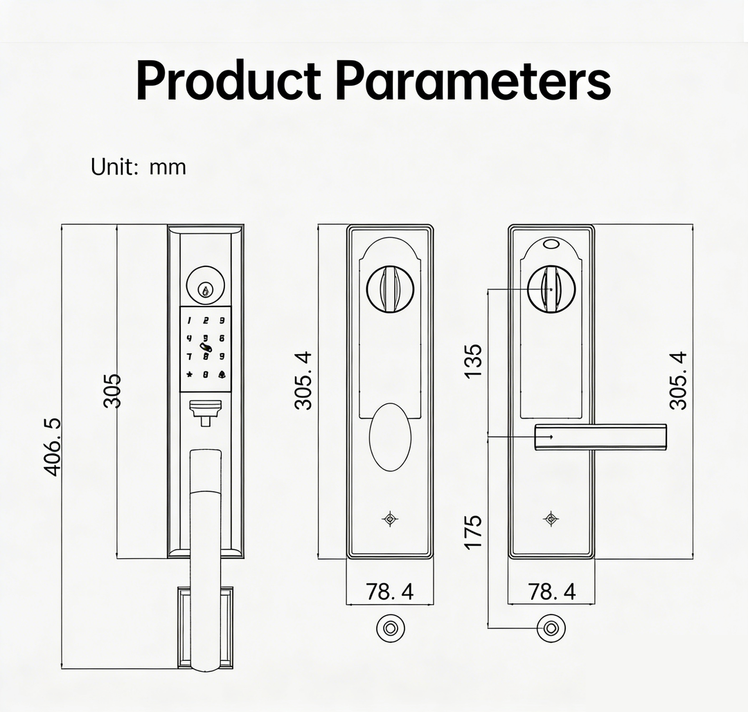 Smart Lock Front Door, IP65 Waterproof WiFi Deadbolt Lock with Fingerprint/APP/Code/Key, Multi-User Access for Home & Garage