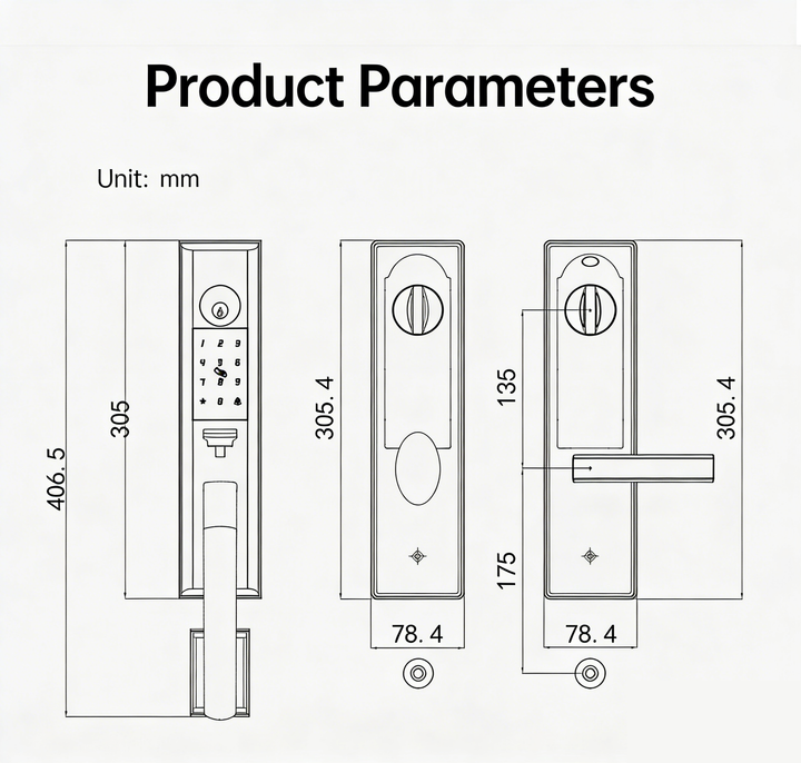 Smart Lock Front Door, IP65 Waterproof WiFi Deadbolt Lock with Fingerprint/APP/Code/Key, Multi-User Access for Home & Garage