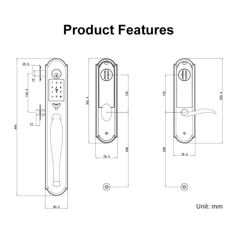 Tuya Smart Door Lock with Handle