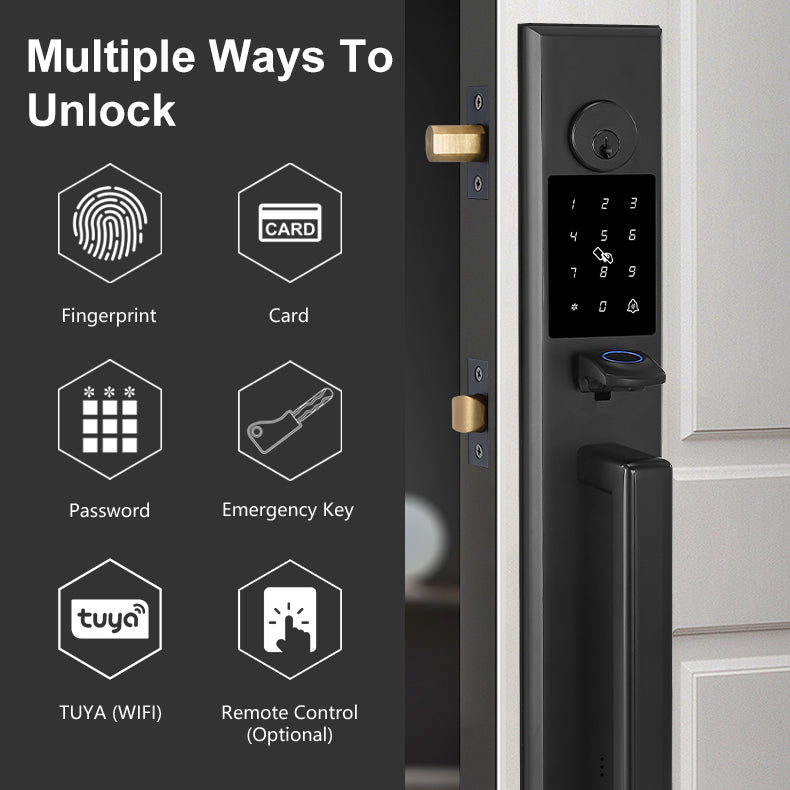 Smart Door Lock - Keyless Entry with Fingerprint, App Control, and US Standard Installation