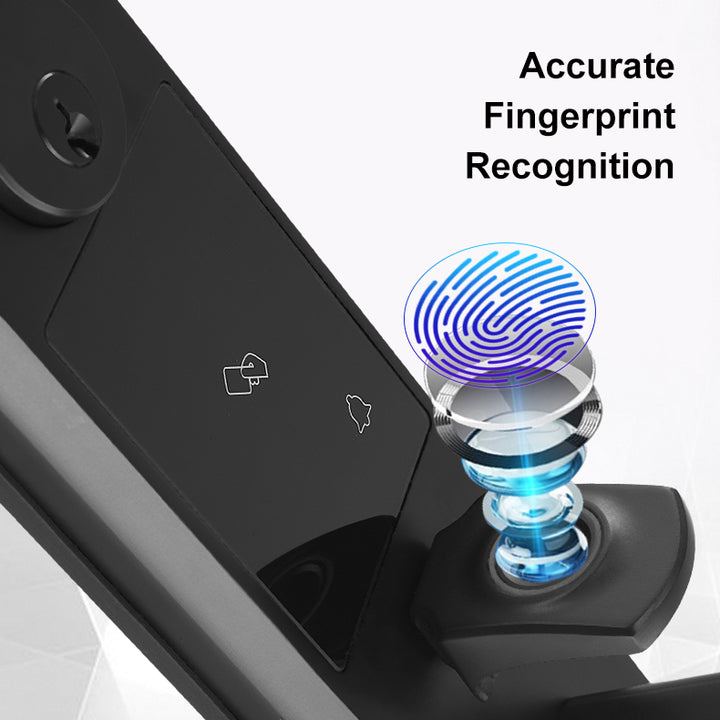 Smart Door Lock - Keyless Entry with Fingerprint, App Control, and US Standard Installation
