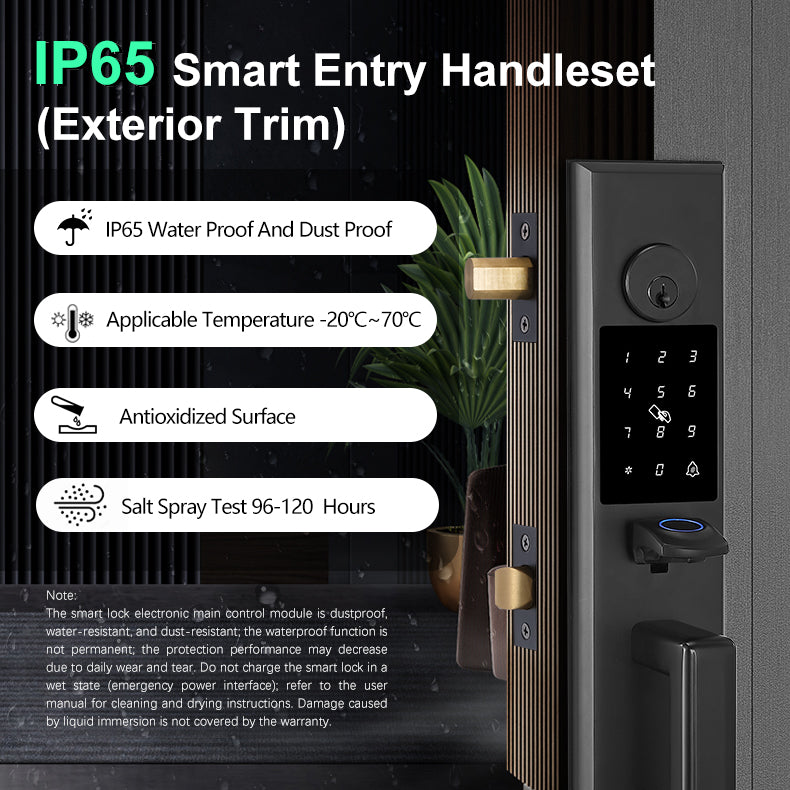 Smart Door Lock - Keyless Entry with Fingerprint, App Control, and US Standard Installation