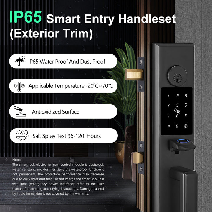 Smart Door Lock - Keyless Entry with Fingerprint, App Control, and US Standard Installation