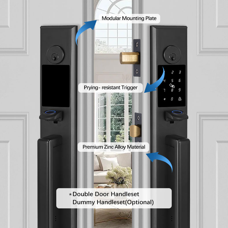 Smart Door Lock - Keyless Entry with Fingerprint, App Control, and US Standard Installation