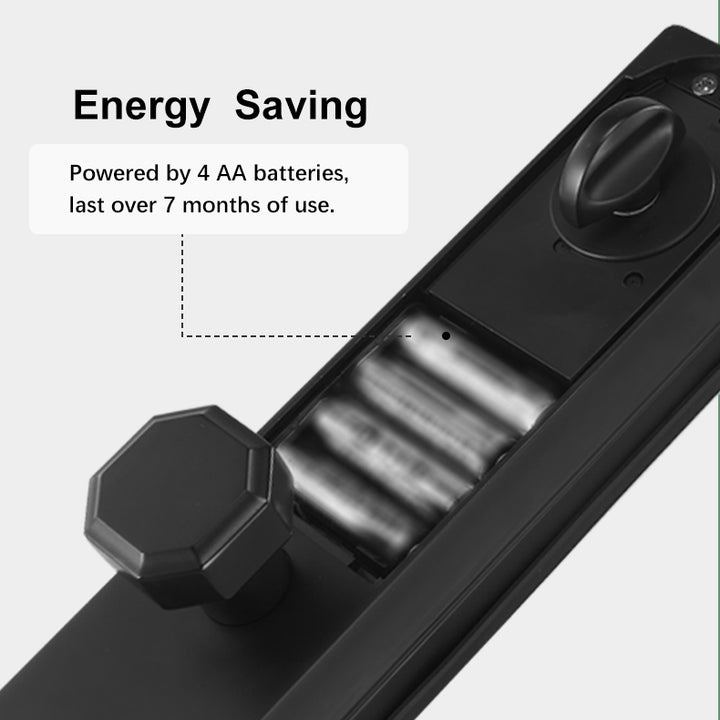 Smart Door Lock - Keyless Entry with Fingerprint, App Control, and US Standard Installation