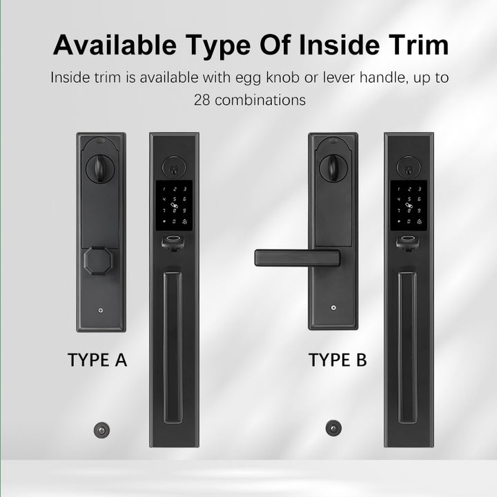 Smart Door Lock - Keyless Entry with Fingerprint, App Control, and US Standard Installation