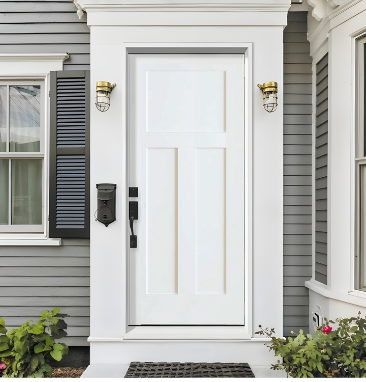 MDF Slab Door Leaf - VTS-M-37705-3280 (32*80*1-3/8inch, Molded, Craftsman 3 Panel, MDF + Hollow Core, Primed)