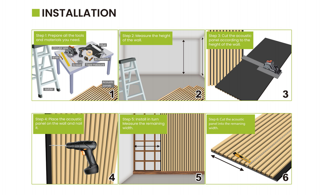 4PC 94.49x23.62 inch MDF Acoustic Panels with Technology Veneer